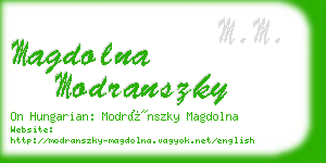 magdolna modranszky business card